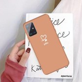 Voor Galaxy A51 Love Heart You Pattern Frosted TPU beschermhoes (Coral Orange)