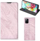Flip Case Geschikt voor Samsung Galaxy A71 Smart Cover Marble Pink