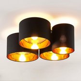 Lindby - plafondlamp - 4 lichts - stof, metaal - H: 25.5 cm - E27 - , goud
