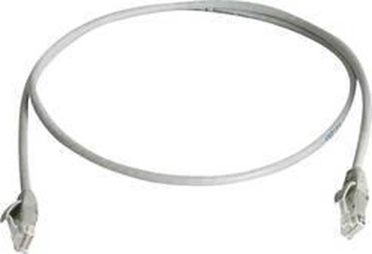 Telegärtner 100008508 RJ45 Netwerkkabel, patchkabel CAT 6 3.0 m Grijs Vlambestendig, Met anti-kniktule 1 stuk(s)