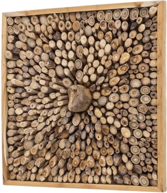 Integreren Absoluut Gevestigde theorie Wanddecoratie hout 70x70 cm teakwortels – Vintage Wandpaneel – Duurzaam Muur  decoratie... | bol.com