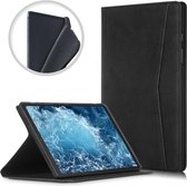 Voor Samsung Galaxy Tab A7 2020 T500 / T505 Marmeren Doek Textuur TPU Horizontale Flip Leren Case met Houder (Zwart)