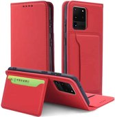 Voor Samsung Galaxy S20 Ultra 5G Sterk magnetisme Schokbestendig Horizontaal Flip Vloeistofgevoel lederen tas met houder & kaartsleuven & portemonnee (rood)