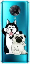 Voor Xiaomi Redmi K30 Pro schokbestendig geverfd transparant TPU beschermhoes (selfie hond)