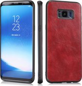 Voor Samsung Galaxy S8 Crazy Horse getextureerd kalfsleer PU + PC + TPU-hoesje (rood)
