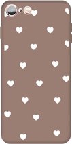 Voor iPhone 6s / 6 Meerdere Love-harten patroon Kleurrijke Frosted TPU telefoon beschermhoes (kaki)