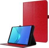 Voor Huawei MatePad T 10s 2-opvouwbare zakelijke horizontale flip PU lederen tas met kaartsleuven en houder (rood)