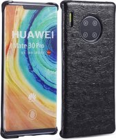 Voor Huawei Mate 30 Pro struisvogel textuur hoofdlaag rundleer achterkant hoes (zwart)