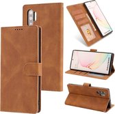 Voor Samsung Galaxy Note10 + Fantasy Klassiek Huidgevoel Kalfsleer Textuur Magnetische gesp Horizontale Flip PU lederen tas met houder & kaartsleuf & portemonnee (bruin)