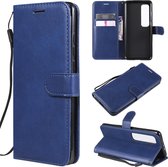Voor Xiaomi Mi 10 Ultra-effen kleur Horizontale flip beschermende lederen tas met houder & kaartsleuven & portemonnee & fotolijst & lanyard (blauw)