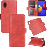 Voor Samsung Galaxy A01 Core / M01 Core Dual-side magnetische gesp horizontale flip lederen tas met houder & kaartsleuven & portemonnee (rood)