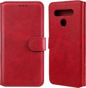 Voor LG K51S / Q51S klassieke kalfsstructuur PU + TPU horizontale flip lederen tas, met houder & kaartsleuven en portemonnee (rood)