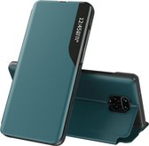 Voor Xiaomi Redmi Note 9 Pro Side Display Magnetisch Schokbestendig Horizontaal Flip Leren Case met Houder (Geen)