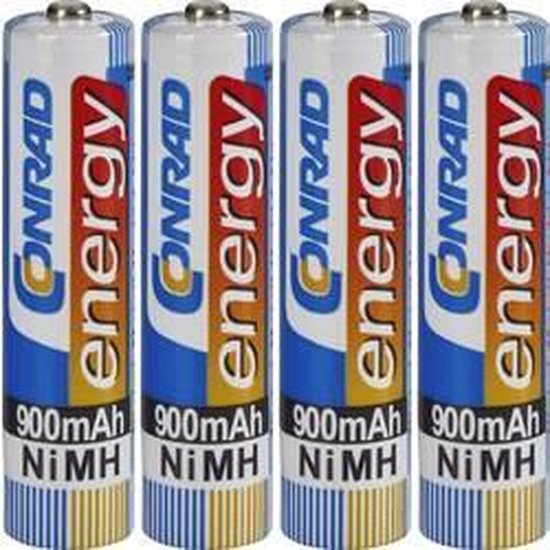 Oplaadbare AAA batterij (potlood) Conrad energy HR03 NiMH 900 mAh 1.2 V 4  stuk(s) | bol.com