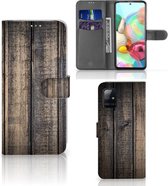 GSM Hoesje Geschikt voor Samsung Galaxy A71 Leuk Case Cadeau voor Mannen Steigerhout