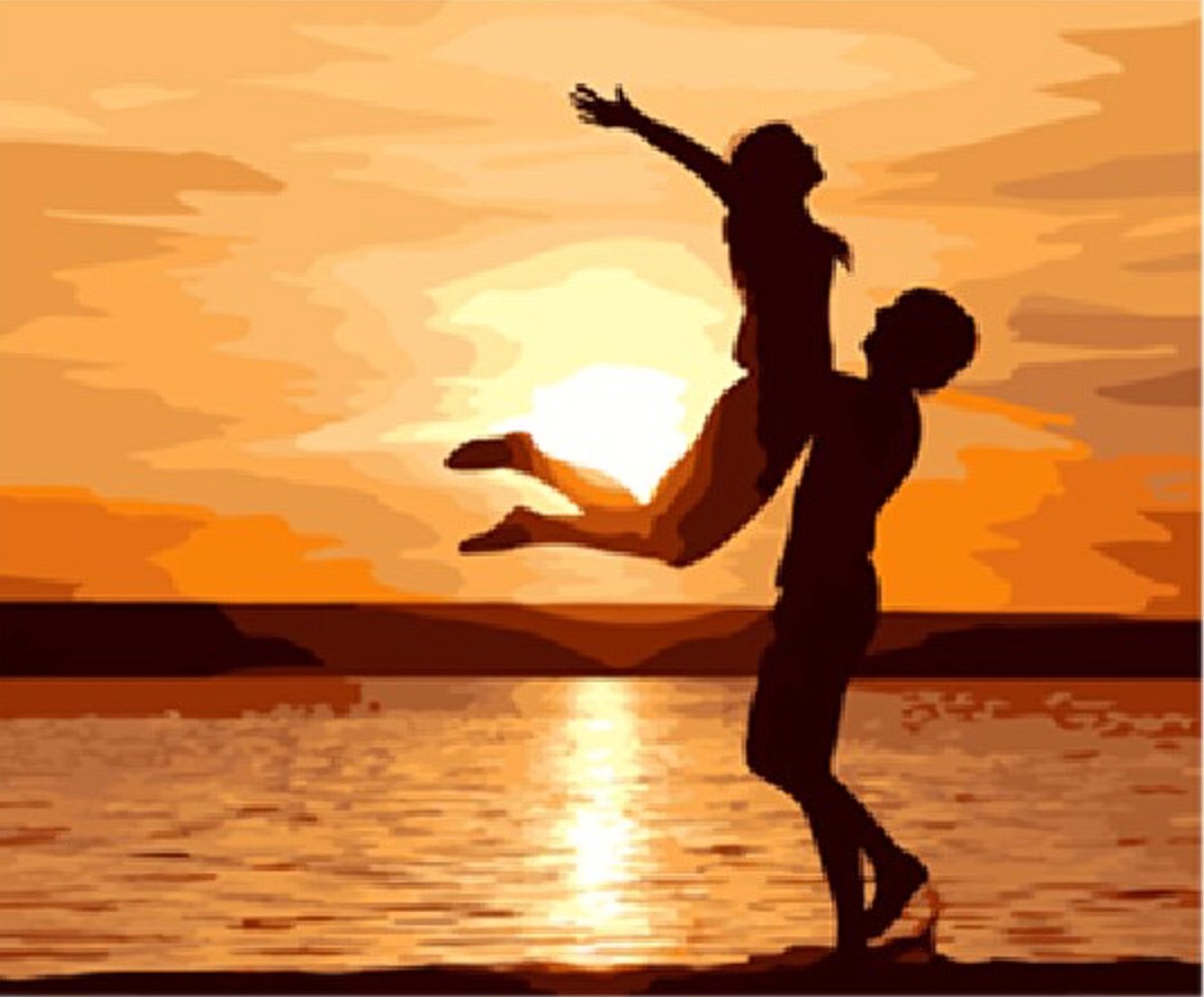 Paint by Number - Schilderen op Nummer - Sunset Love - paintbynumber.eu