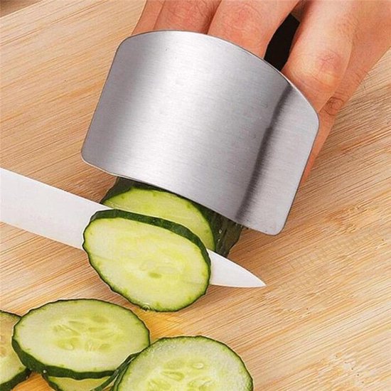 Foto: Vingerbescherming snijden roestvrij vinger beschermer vingerbeschermer keuken vinger bescherming vinger beschermen rvs hand protector vinger snij beschermer mes tool handbeschermer