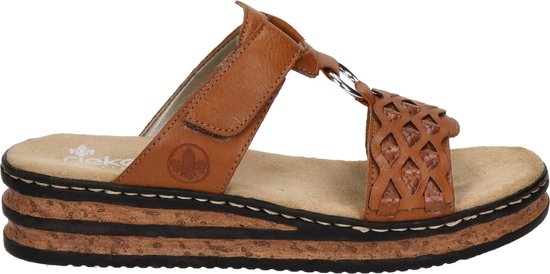 Rieker -Dames - cognac/caramel - slippers & muiltjes - maat 42