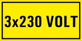 3 x 230 volt sticker 100 x 50 mm