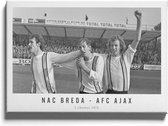 Walljar - Poster Ajax met lijst - Voetbalteam - Amsterdam - Eredivisie - Zwart wit - NAC Breda - AFC Ajax '72 - 30 x 45 cm - Zwart wit poster met lijst