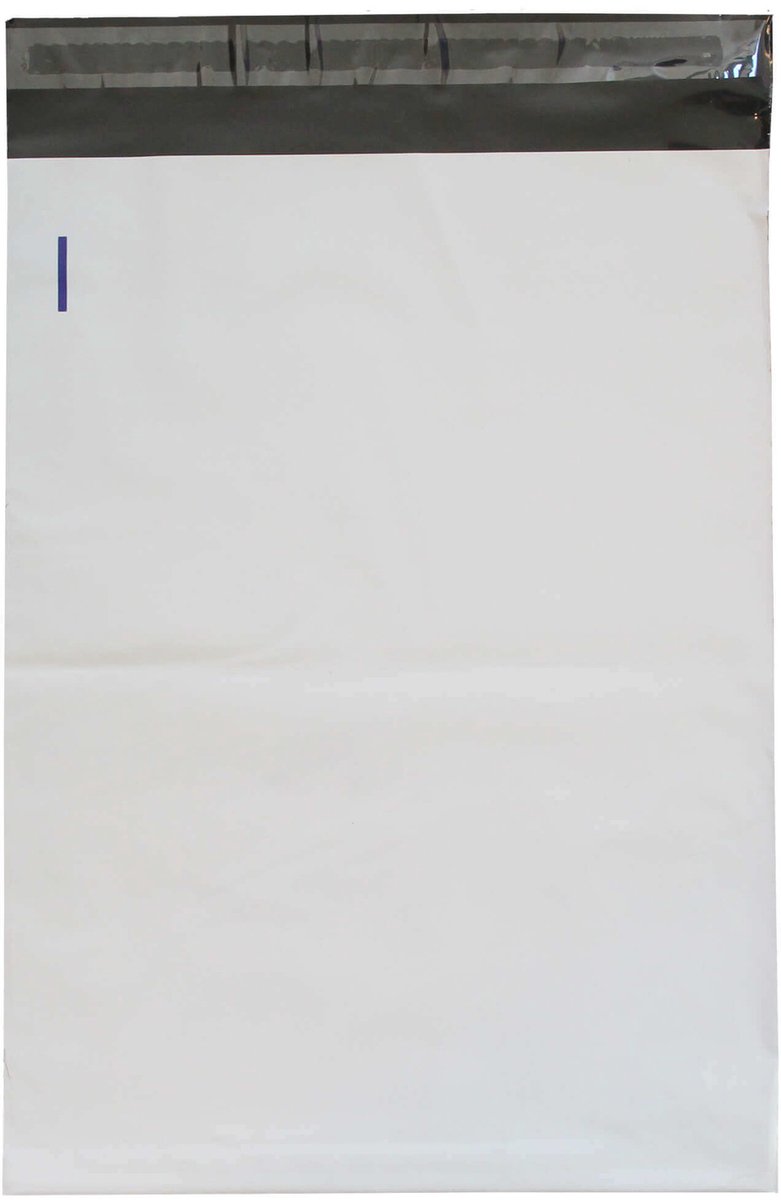 Verzendzakken voor Kleding - 100 stuks - Verzendzakken _ plastic 'budget' M - Wit Verzendzakken Webshop - Verzendzakken plastic met plakstrip