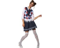 dressforfun - Griezelig schoolmeisje S - verkleedkleding kostuum halloween verkleden feestkleding carnavalskleding carnaval feestkledij partykleding - 302225