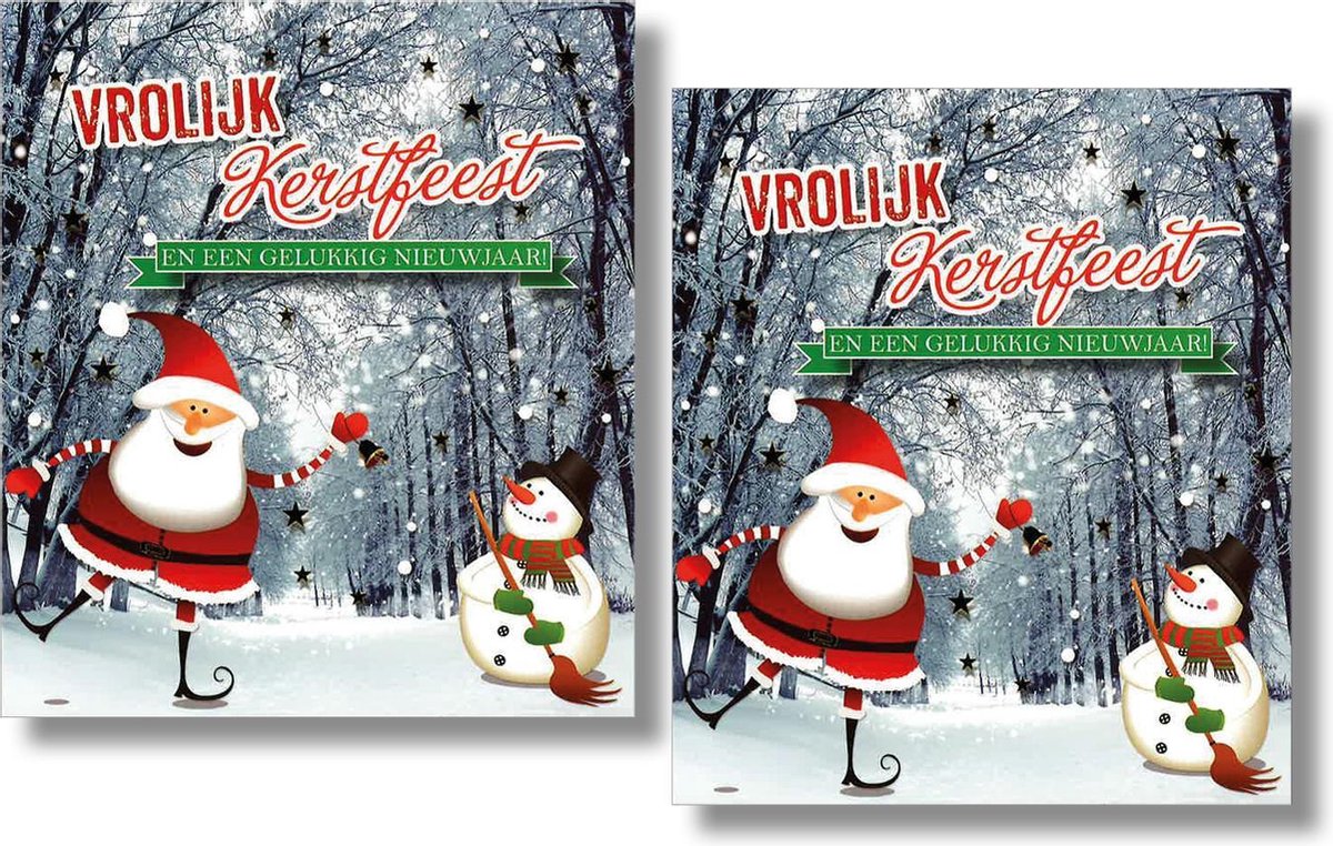 16 Dubbele Kerst &Nieuwjaarskaarten - Lannoo - Witte envelop - 12 x 13,3 cm