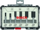 Bosch 2607017467 6-delige Frezenset in cassette - Rechte schacht - 1/4"