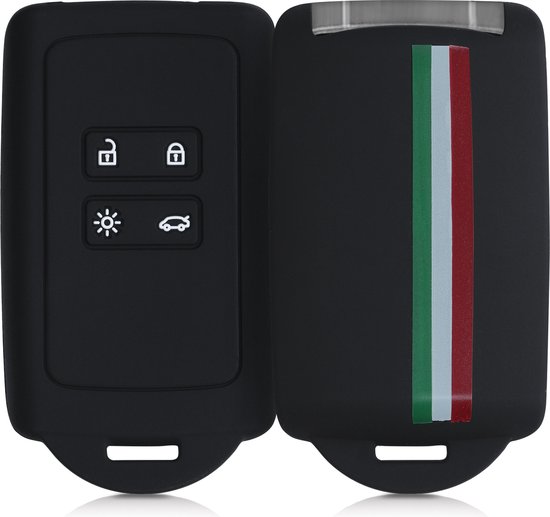 kwmobile autosleutelhoes compatibel met Renault 4-knops Smartkey autosleutel (alleen Keyless Go) - Siliconenhoes in wit - Sleutelcover