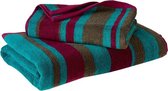 De Witte Lietaer ​​​​​​​badset Ophélia Katoen Turquoise/bordeaux 2-delig