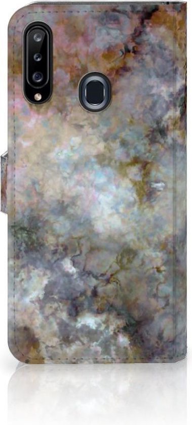 Coque Samsung Galaxy A20s Etui Housse pour Marbre Gris