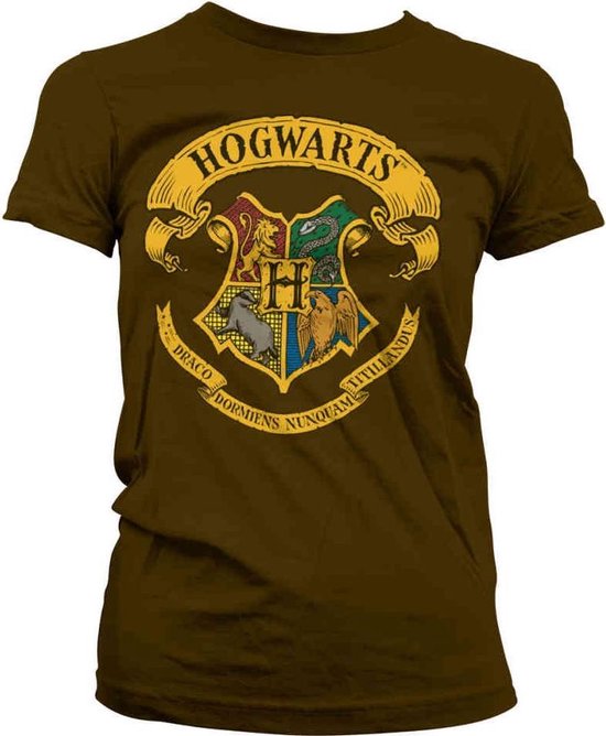 Harry Potter Dames Tshirt -2XL- Hogwarts Crest Zwart