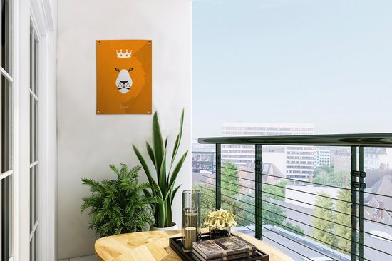 Le portrait d'un lion hollandais affiche jardin 30x40 cm - petit - Toile de jardin / Toile d'extérieur / Peintures d'extérieur (décoration de jardin)