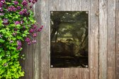 Tuinposter Bosgezicht - Schilderij van George Hendrik Breitner - 40x80 cm - Wanddecoratie Buiten - Tuinposter - Tuindoek - Schuttingposter - Tuinschilderij