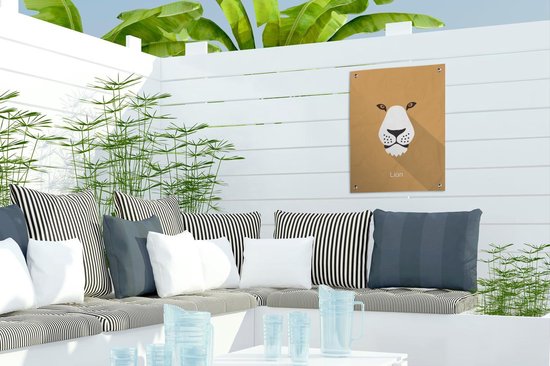 Affiche de jardin portrait d'un lion 30x40 cm - petit - Toile de jardin / Toile d'extérieur / Peintures d'extérieur (décoration de jardin)