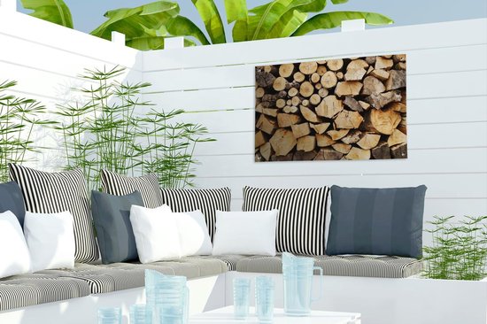 Affiche de jardin bois de chauffage empilé 60x40 cm - petit - Toile de jardin / Toile d'extérieur / Peintures pour l'extérieur (décoration de jardin)