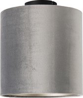 QAZQA combi - Klassieke Plafondlamp - 1 lichts - Ø 250 mm - Grijs - Woonkamer | Slaapkamer | Keuken