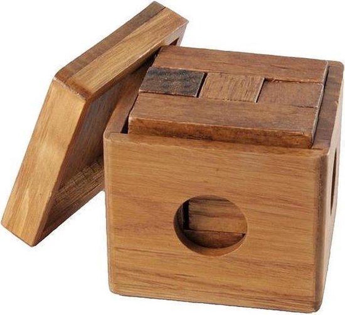 Relaxdays Jeu de casse-tête, en bois, 3 puzzles, avec boîte