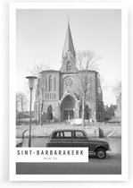 Walljar - Sint-Barbarakerk '64 - Zwart wit poster