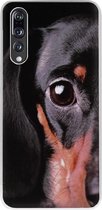 ADEL Siliconen Back Cover Softcase Hoesje Geschikt voor Huawei P20 Pro - Teckel Hond