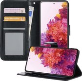 Hoesje Geschikt voor Samsung S20 FE Hoesje Book Case Hoes Wallet Cover - Hoes Geschikt voor Samsung S20 FE Hoesje Bookcase Hoes - Zwart