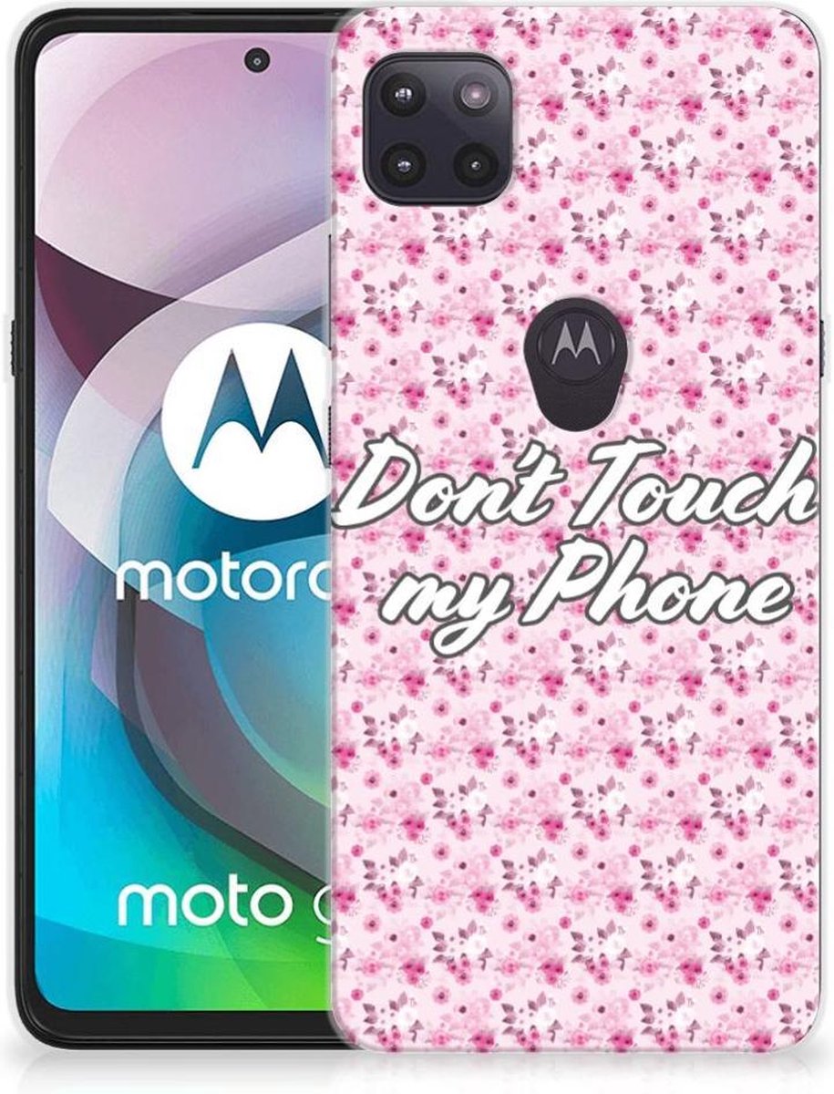 Motorola Moto G 5G Silicone-hoesje Flowers Pink DTMP