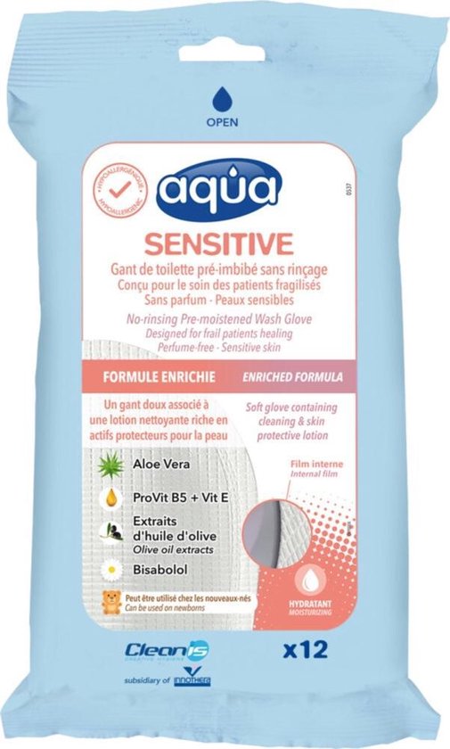 Aqua Washandjes Sensitive 12 stuks | bol