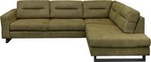 Hoekbank Castelo chaise longue rechts | lederlook River groen 88 | 2,78 x 2,06 mtr breed
