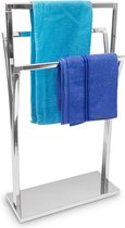 porte-serviettes relaxdays aspect acier inoxydable 3 tiges, porte-serviettes, porte-serviettes argent