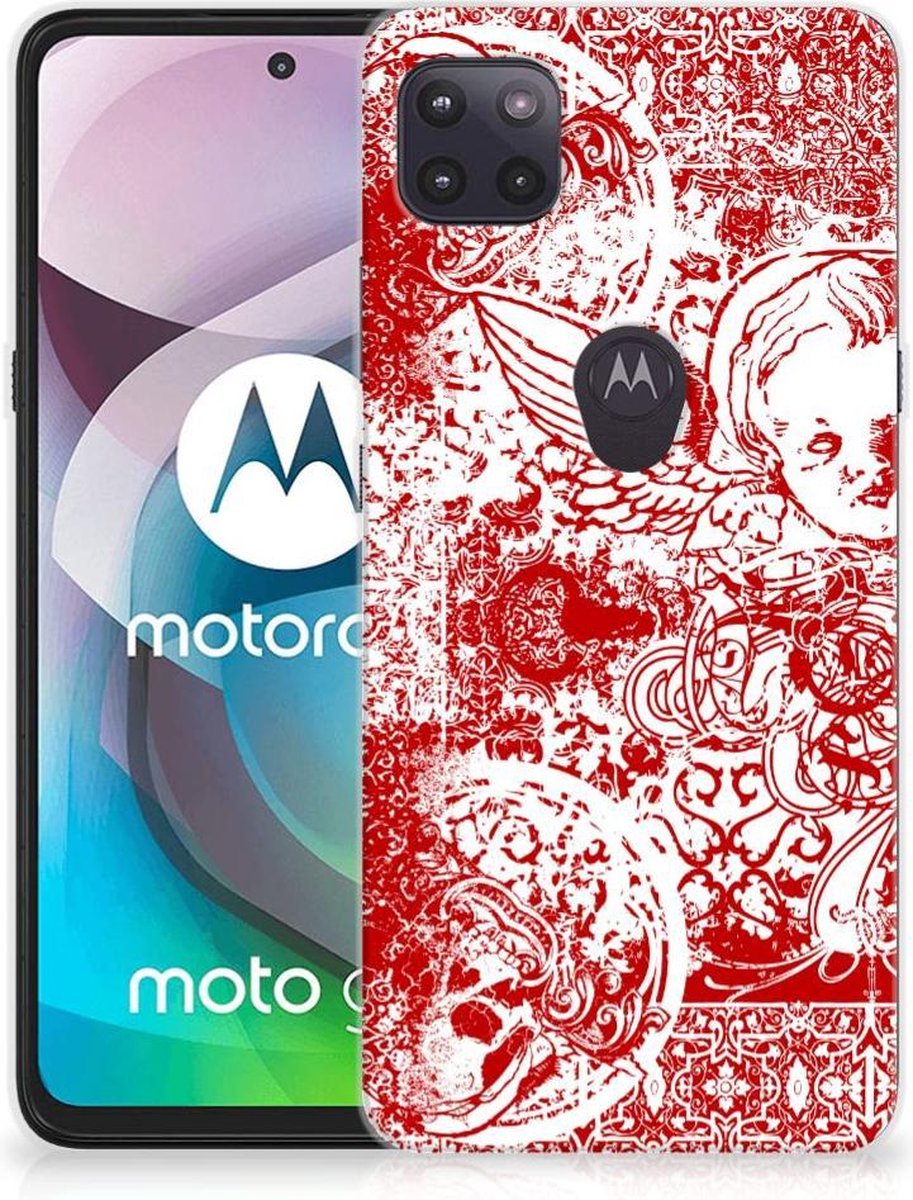 Silicone Back Case Motorola Moto G 5G Angel Skull Rood