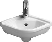 Lave-mains d’angle 430x380 mm avec un trou pour robinetterie, blanc