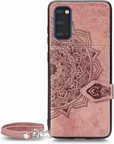 Backcover Fashion Mini Wallet Hoesje Samsung Galaxy S20 Roségoud - Gratis Screen Protector - Telefoonhoesje - Smartphonehoesje