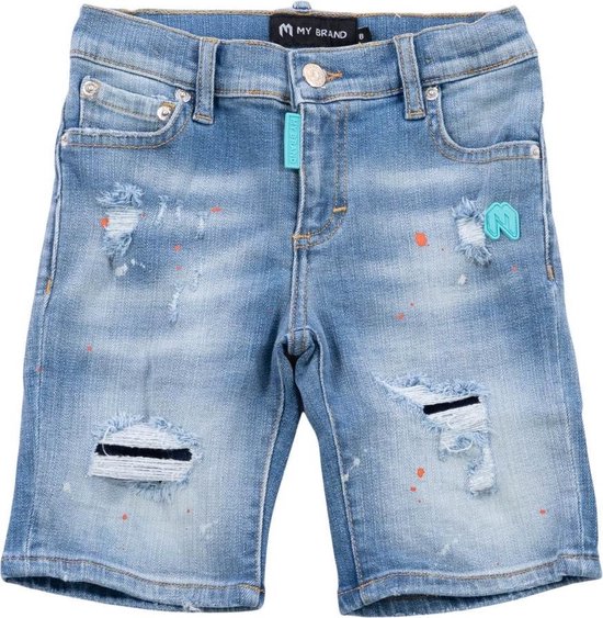 My Brand Junior Light Denim Faded Ripped Short | bol.com