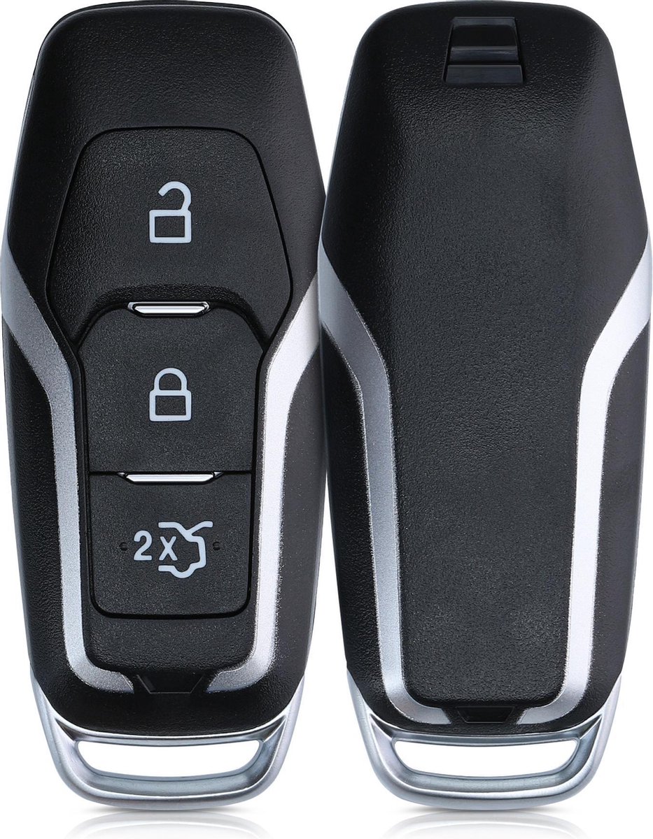 Kwmobile Custodia Silicone TPU Per Chiave Auto Ford Con 3 Tasti MyKey (Key Free) - Protezione Antigraffio, Nero - 4